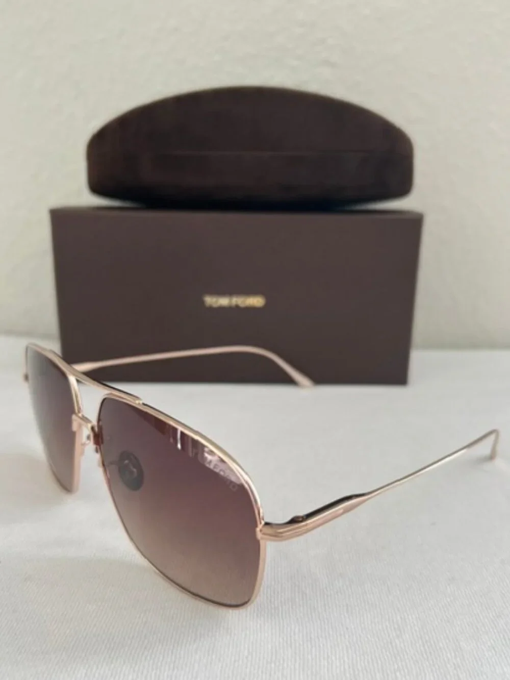 TOM FORD JOHN-02 TITANIUM Mens Large Sunglasses TF746 28K GOLD ROVIEX